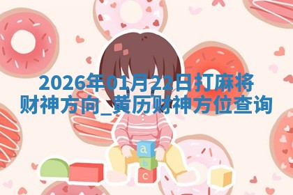 2026年01月22日打麻将财神方向,黄历财神方位查询 2026年01月22日打麻将财神方向,黄历财神方位查询