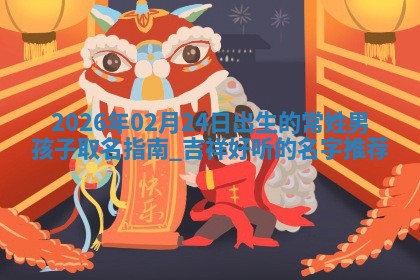 2026年02月24日出生的常姓男孩子取名指南：吉祥好听的名字推荐
