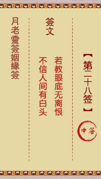 月老灵签姻缘签 第28签:中
